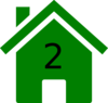 Two Green House Clip Art