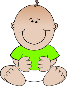 Green Baby Sitting Clip Art