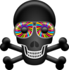 Psychedelic Skull Rainbow Clip Art