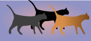 Cats On Parade Clip Art