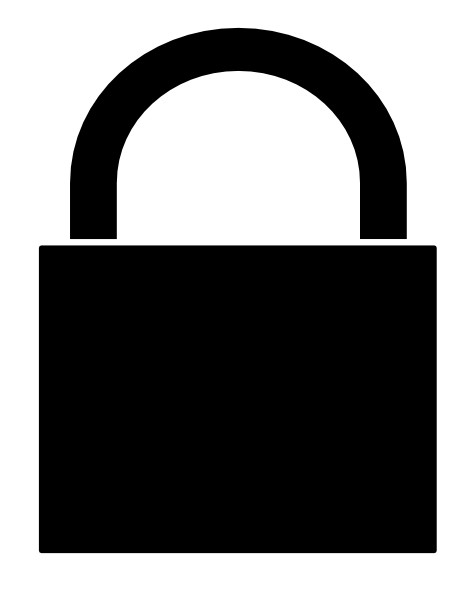 clip art black and white lock - photo #17