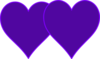Double Lined Purple Hearts Clip Art