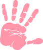 Hand Print Dusty Rose Resize Clip Art