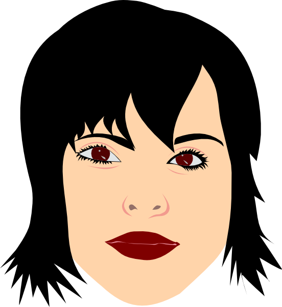 clipart girl with black hair - photo #14