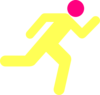 Yellow Pink Running Icon On Transparent Background Clip Art