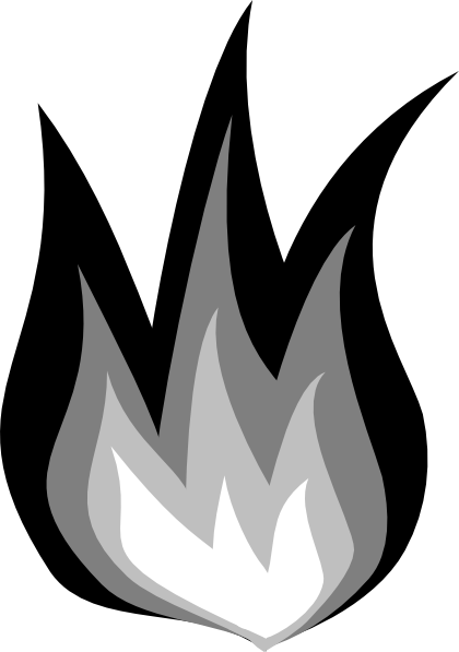 fire clipart black and white - photo #2