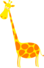 Giraffe Yellow With Orange Dots Clip Art
