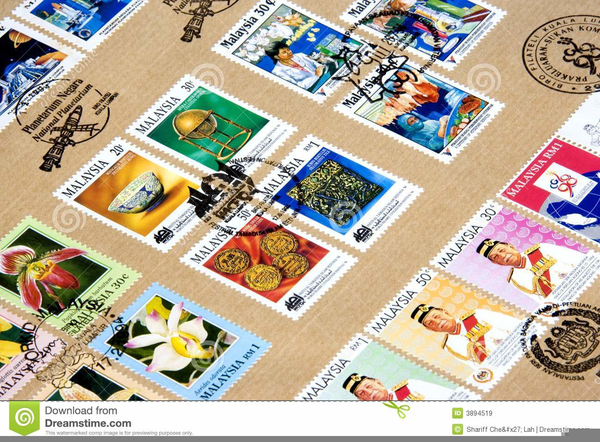 collecting stamps clipart