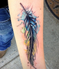 Watercolor Tattoo Feather Image