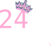 Pink Tilted Tiara And Number 24 Clip Art