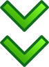 Green Down Double Arrows Set Clip Art