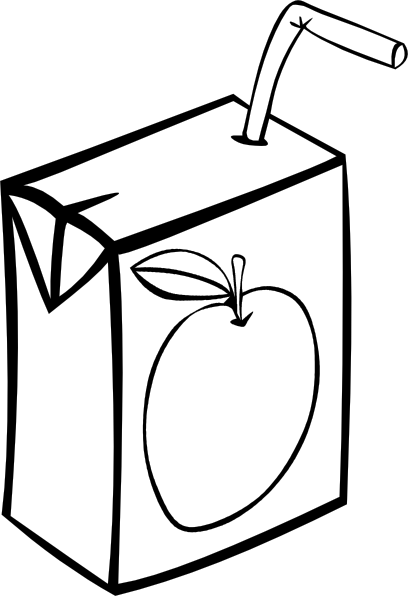 clip art apple juice. Apple Juice Box (b And W)