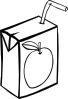 Apple Juice Box (b And W) Clip Art
