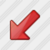 Icon Arrow Left Down Red Image