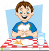 Child Eating Lunch Clipart Image
