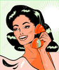 Woman On Telephone Clipart Image