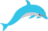 Teal Dolphin Clip Art