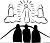 Black White Transfiguration Clipart Image