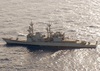 An Aerial Of The Destroyer Uss Cushing (dd 985) Shown Underway At Sea Image