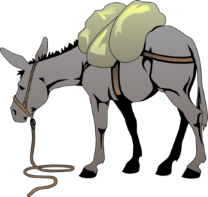 Donkey With A Load Clip Art