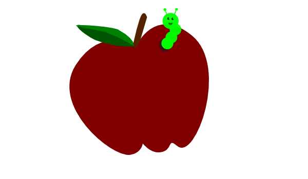 clipart apple worm - photo #20