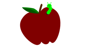 Apple With Worm Clip Art