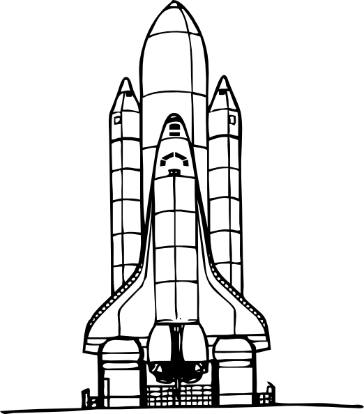 spaceship clipart black and white - photo #32
