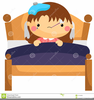 Girl Sick In Bed Clipart Image