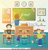 Messy Classroom Clipart Image