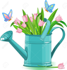 Watering Flowers Clipart Image