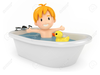 Child Taking Bath Clipart Image