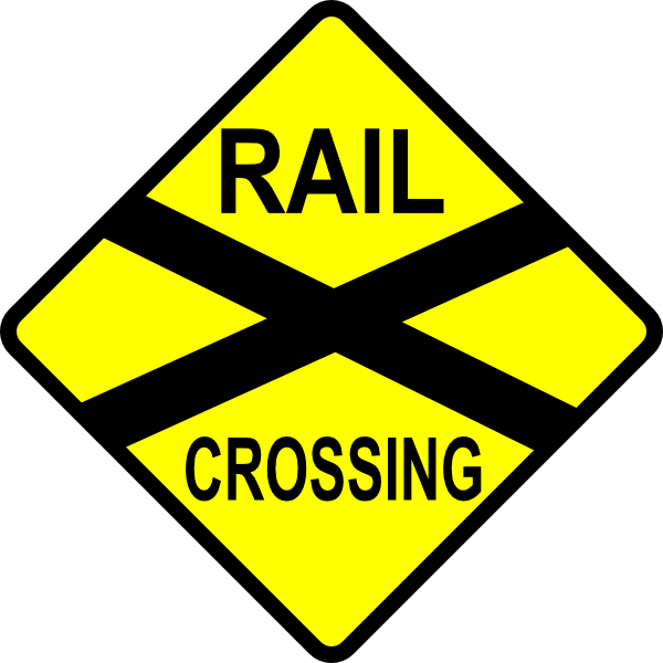 clipart train tracks. Caution Railroad Crossing clip