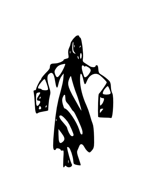 Tribal Art Lady Carrying Water Buckets On Shoulders clip art