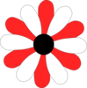 Red And White Gerber Daisy Clip Art