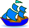 Blue Boat Clip Art