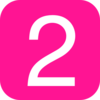 Pink, Rounded, Square With Number 2 Clip Art