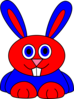 Red And Blue Sitting Bunny Clip Art