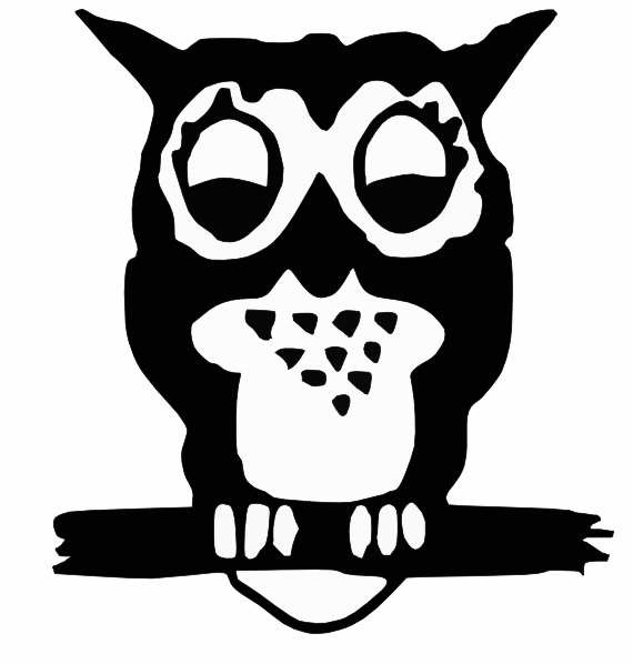 owl clipart black and white free - photo #36