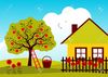 House With Picket Fence Clipart Image