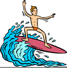 Girl Surfing Clipart Image