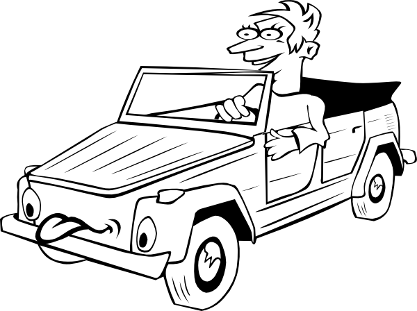 clipart car. Boy Driving Car Cartoon