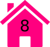 Eight Pink House Clip Art