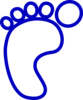 Blue Cartoon Left Foot Clip Art