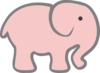 Pale Pink Elephant Clip Art