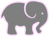 Grey Elephant Light Pink Clip Art