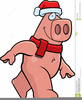 Christmas Pig Clipart Image