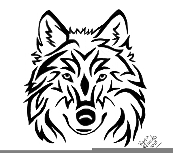 wolf black and white clipart