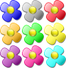 Game Marbles Flowers Clip Art