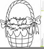 Black And White Easter Basket Clipart Image