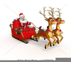 Santa In His Sleigh Clipart Image